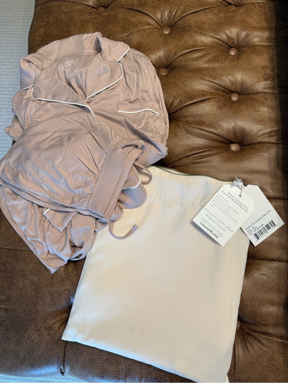 NWT. Cozy Earth Bamboo Long Sleeve PJs - blush size XST - Picture 5 of 6